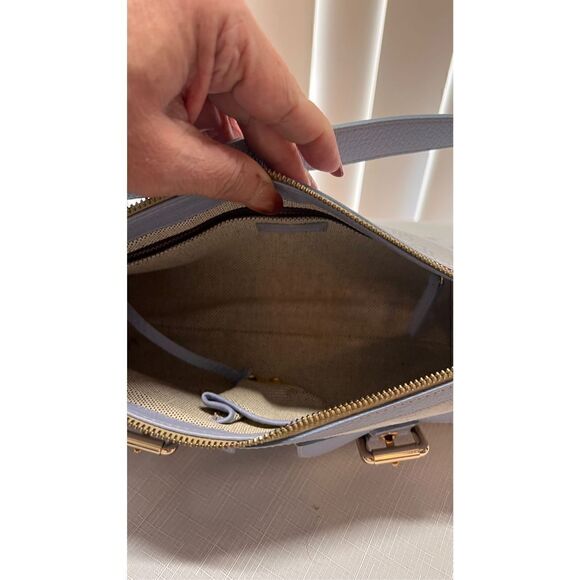 Dooney & Bourke Womens Leather Double Front Pockets Light Blue Shoulder Handbag - Picture 11 of 12